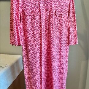 J. McLaughlin Pink Geometric Maxi Dress